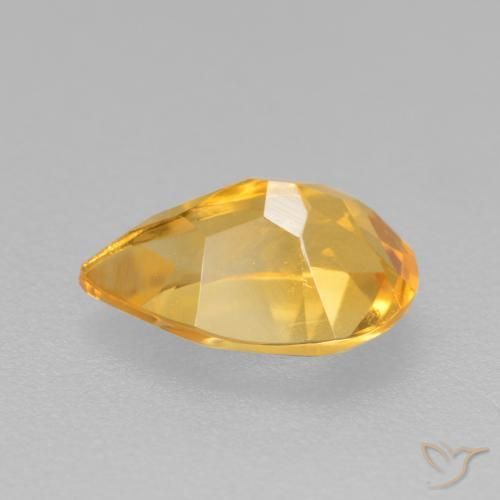Citrino Dorado oscuro medio natural de 0.77 ct, En forma de pera, VS