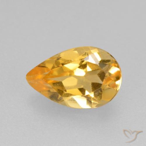 0.77ct Natural Dorado oscuro medio Citrino, En forma de pera, VS