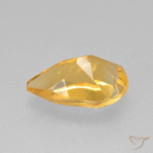 Citrino Dorado oscuro medio natural de 0.77 ct, En forma de pera, VS