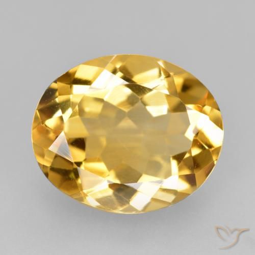 4.10ct Natural Dorado oscuro medio Citrino, Ovalada, VVS