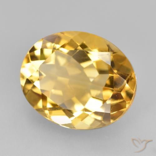 Citrino Dorado oscuro medio natural de 4.10 ct, Ovalada, VVS