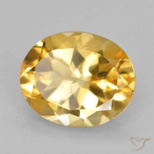 Citrino Dorado oscuro medio natural de 4.68 ct, Ovalada, VS