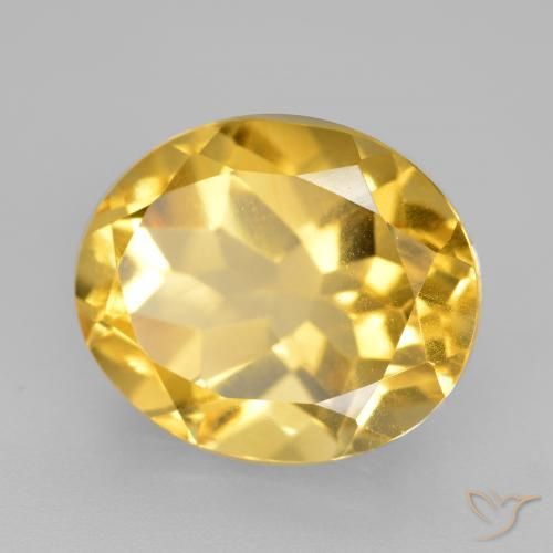 Citrino Dorado medio natural de 4.57 ct, Ovalada, VS