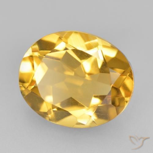 Citrino Naranja dorado intenso natural de 4.10 ct, Ovalada, VVS-VS