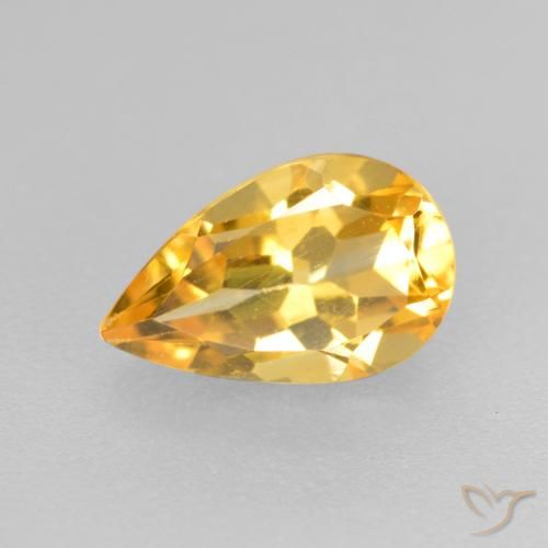 0.85ct Natural Dorado medio Citrino, En forma de pera, VS