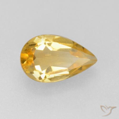Citrino Oro natural de 0.75 ct, En forma de pera, VS