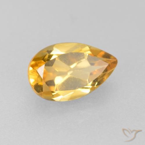 Citrino Dorado de calidad natural de 0.79 ct, En forma de pera, VS