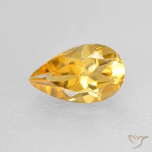 0.82ct Natural Dorado medio Citrino, En forma de pera, VS