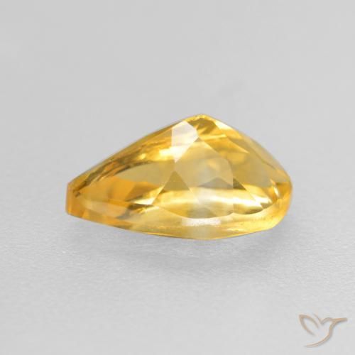 Citrino Dorado medio natural de 0.82 ct, En forma de pera, VS