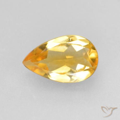 0.66ct Natural Dorado de calidad Citrino, En forma de pera, VS