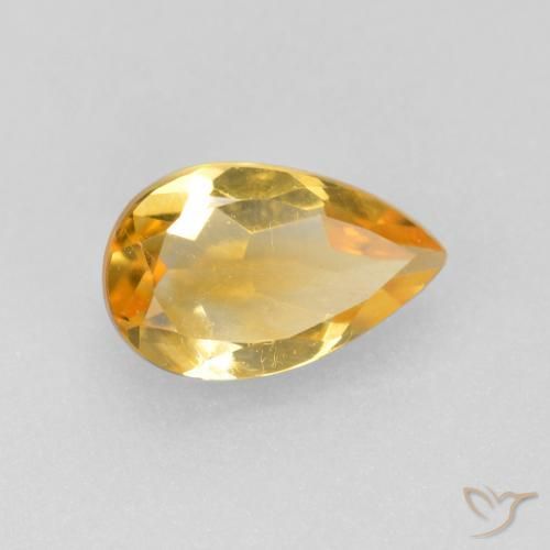 Citrino Dorado de calidad natural de 0.66 ct, En forma de pera, VS