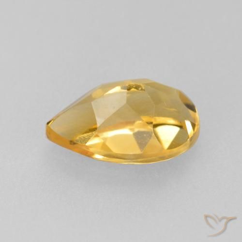 Citrino Dorado oscuro natural de 0.87 ct, En forma de pera, VS