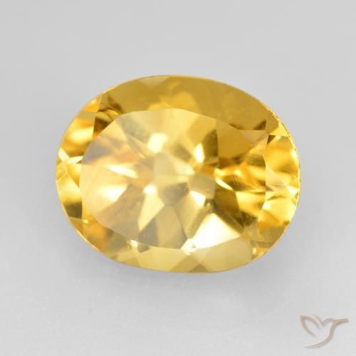 Citrino Dorado medio natural de 4.85 ct, Ovalada, VVS-VS