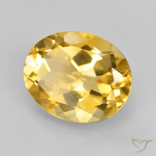 Citrino Dorado natural de 4.42 ct, Ovalada, VVS-VS