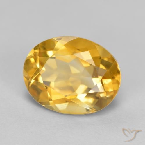 Citrino Dorado oscuro medio natural de 1.86 ct, Ovalada, VS