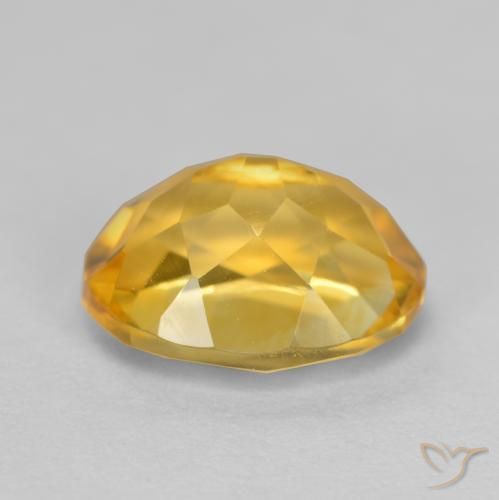 Citrino Dorado oscuro medio natural de 1.86 ct, Ovalada, VS
