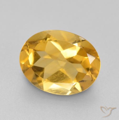 Citrino Dorado medio natural de 1.53 ct, Ovalada, VS
