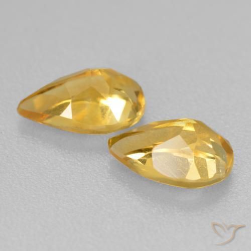 Gemas de Citrino Naranja dorado intenso natural de 1.61 ct, En forma de pera, VS