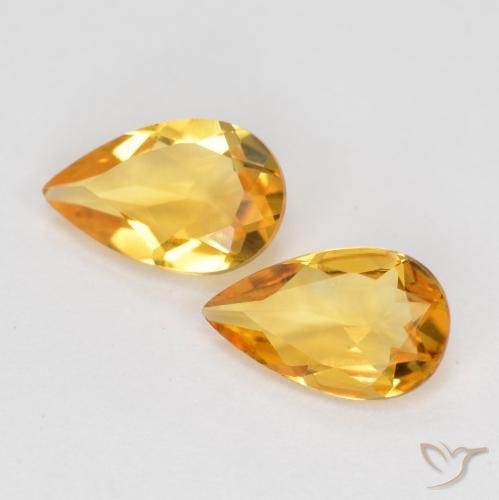 1.21ctw Natural Naranja dorado Citrino, En forma de pera, VS