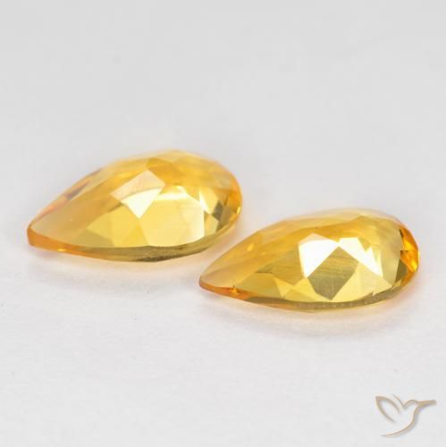 Gemas de Citrino Naranja dorado natural de 1.21 ct, En forma de pera, VS