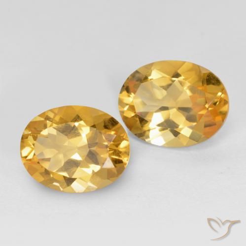 Gemas de Citrino Naranja dorado intenso natural de 3.34 ct, Ovalada, VS