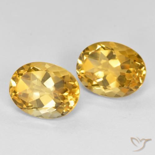 Gemas de Citrino Dorado medio natural de 3.65 ct, Ovalada, VS