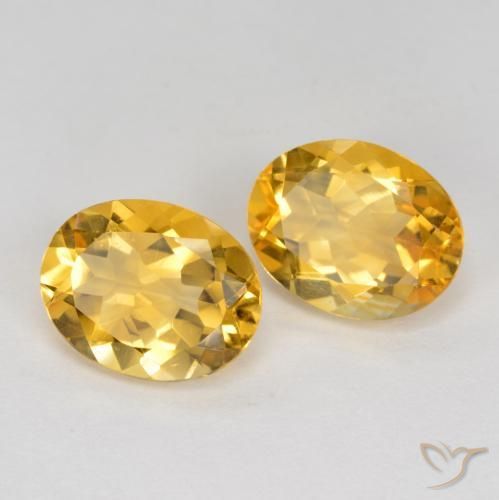 Gemas de Citrino Naranja dorado intenso natural de 3.20 ct, Ovalada, VS