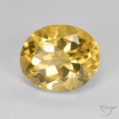 Citrino Dorado medio natural de 4.80 ct, Ovalada, VVS-VS