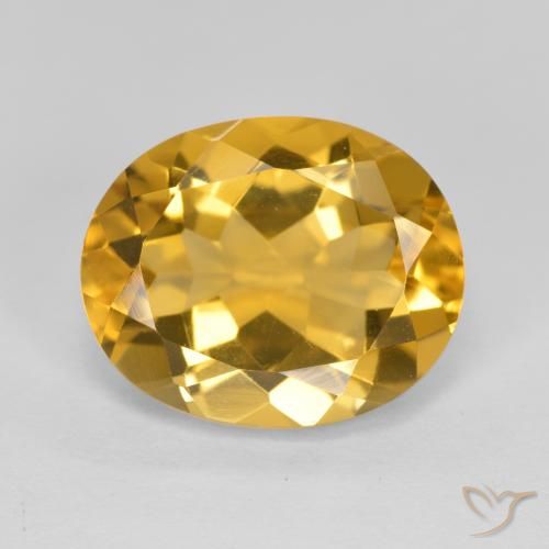 4.22ct Natural Dorado intenso Citrino, Ovalada, VVS-VS