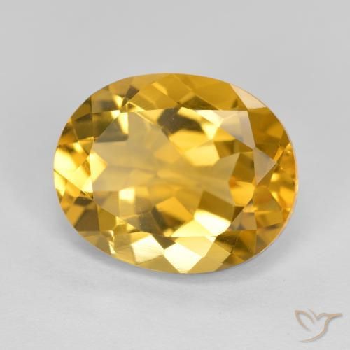 Citrino Dorado intenso natural de 4.22 ct, Ovalada, VVS-VS