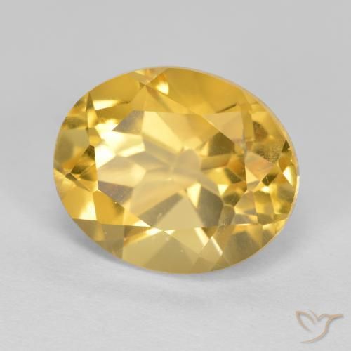 Citrino Dorado medio natural de 5.06 ct, Ovalada, VVS-VS