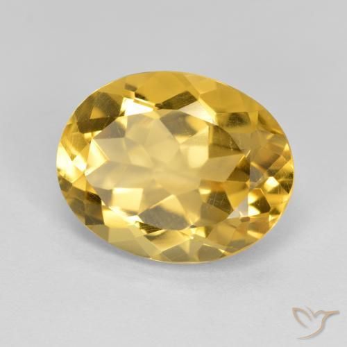 Citrino Dorado medio natural de 3.80 ct, Ovalada, VVS-VS