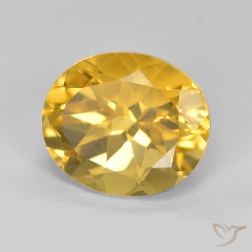Citrino Dorado medio natural de 5.01 ct, Ovalada, VVS-VS