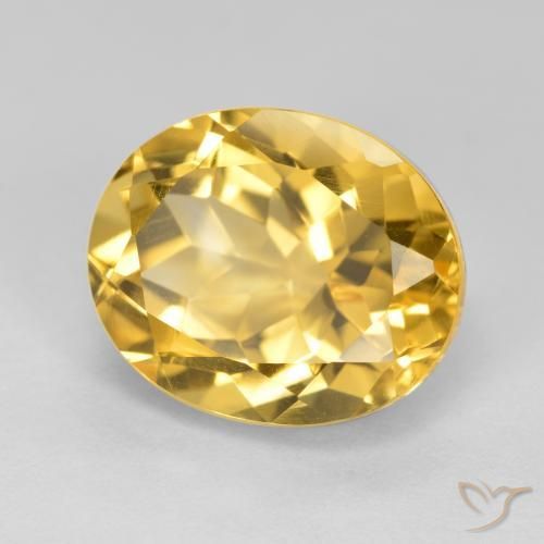 Citrino Dorado medio natural de 5.25 ct, Ovalada, VVS-VS
