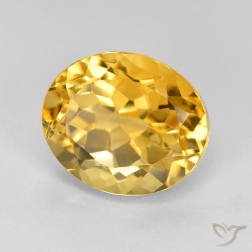 Citrino Naranja dorado natural de 5.23 ct, Ovalada, VVS-VS