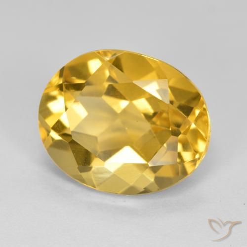 Citrino Dorado medio natural de 4.75 ct, Ovalada, VVS-VS