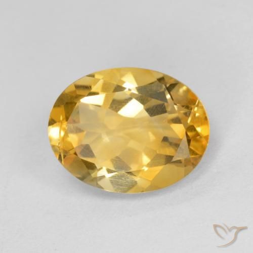 Citrino Dorado medio natural de 1.62 ct, Ovalada, VS-SI