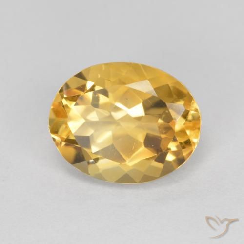 Citrino Dorado medio natural de 1.72 ct, Ovalada, VVS-VS