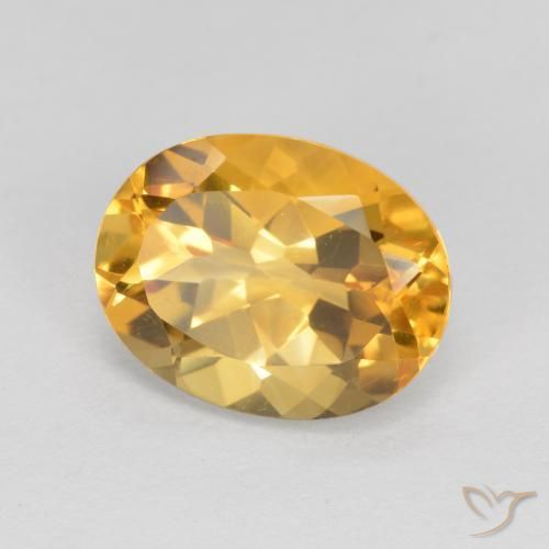 Citrino Naranja dorado intenso natural de 1.83 ct, Ovalada, VVS-VS