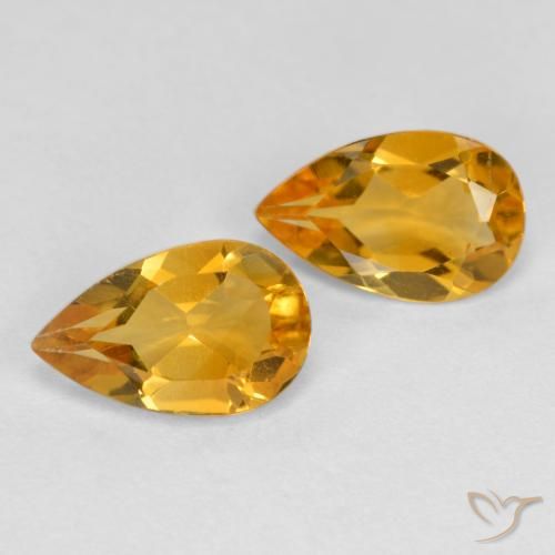 1.40ctw Natural Dorado naranja oscuro Citrino, En forma de pera, VS
