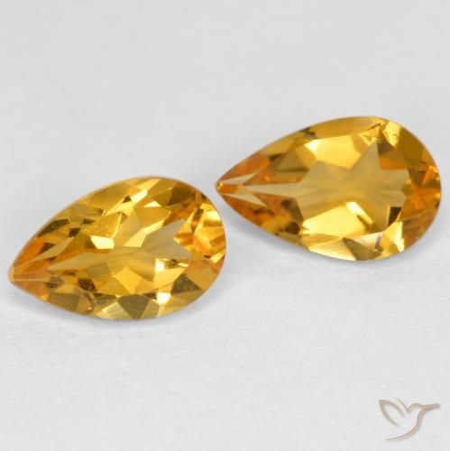 1.58ctw Natural Naranja dorado intenso Citrino, En forma de pera, VS