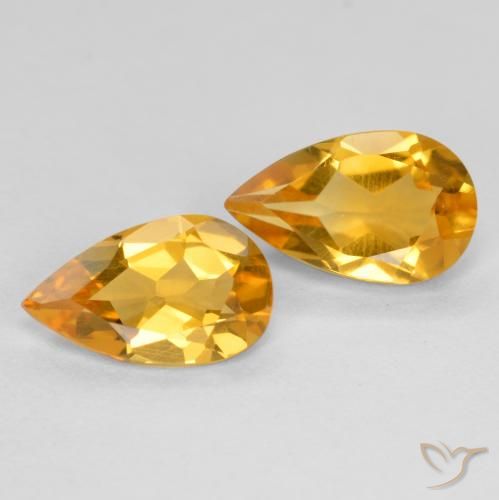 1.38ctw Natural Dorado oscuro Citrino, En forma de pera, VS