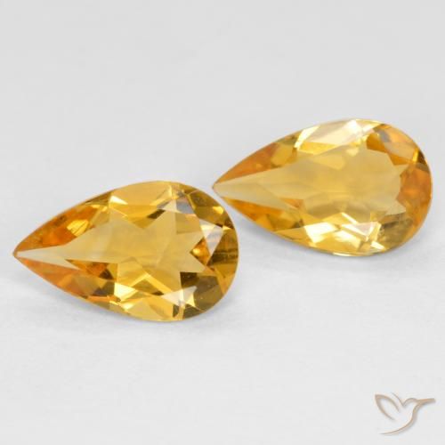 1.23ctw Natural Dorado oscuro medio Citrino, En forma de pera, VS