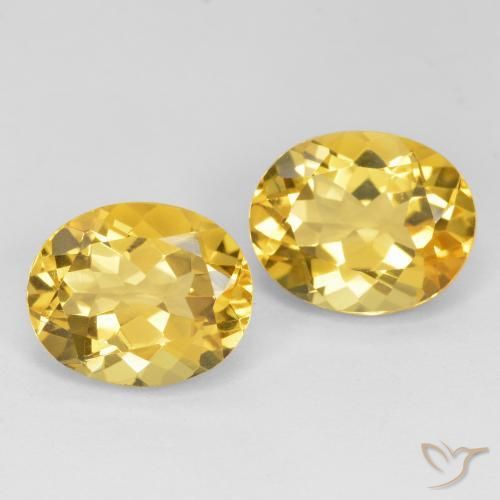 Gemas de Citrino Dorado natural de 9.22 ct, Ovalada, VVS-VS