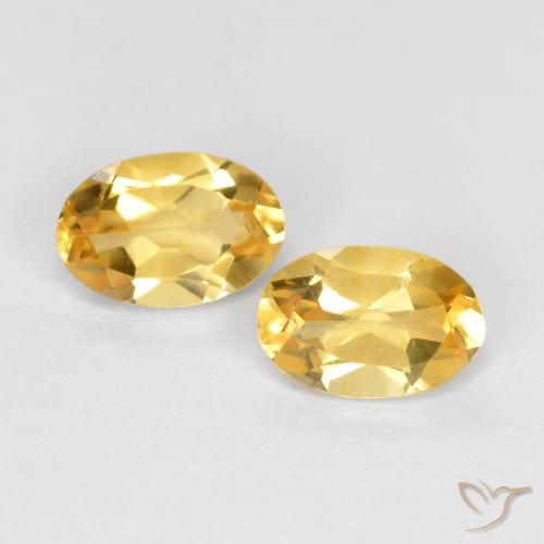 0.81ctw Natural Dorado medio Citrino, Ovalada, VVS-VS