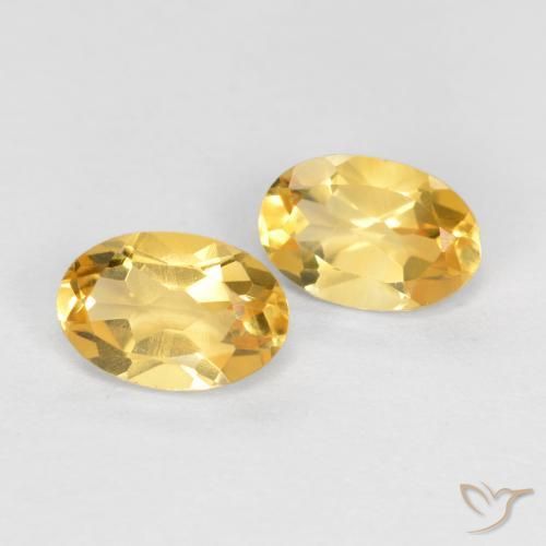 Gemas de Citrino Dorado medio natural de 0.81 ct, Ovalada, VVS-VS