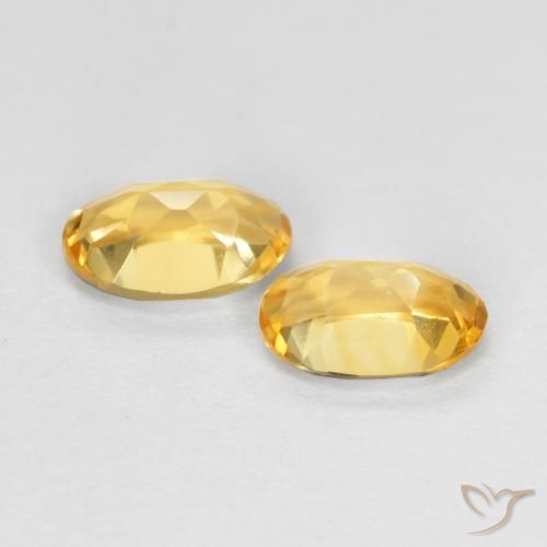 Gemas de Citrino Dorado medio natural de 0.81 ct, Ovalada, VVS-VS