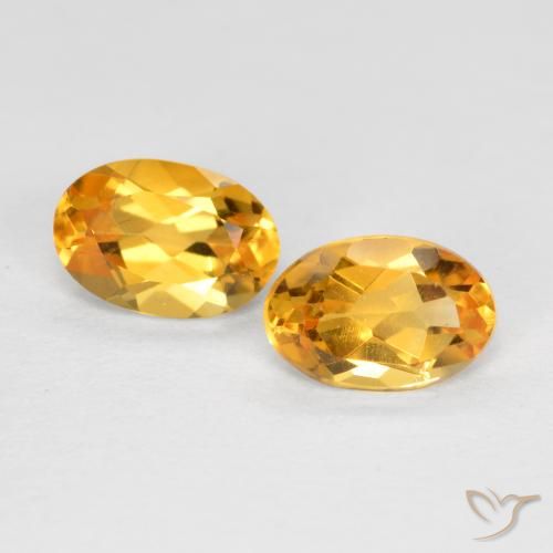 0.83ctw Natural Dorado oscuro medio Citrino, Ovalada, VVS-VS