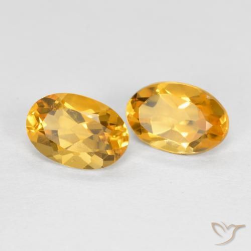 Gemas de Citrino Dorado oscuro medio natural de 0.83 ct, Ovalada, VVS-VS