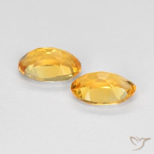 Gemas de Citrino Dorado oscuro medio natural de 0.83 ct, Ovalada, VVS-VS